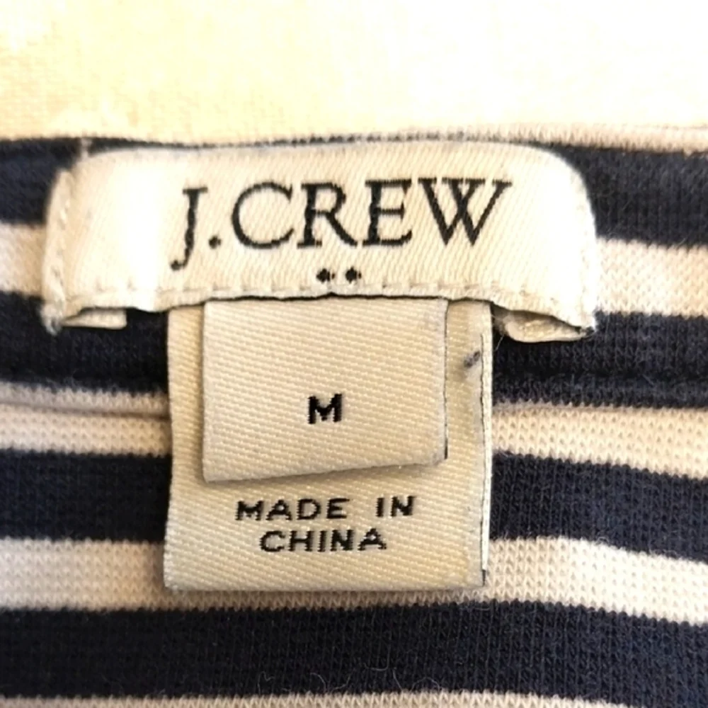 J Crew Women's Size Medium‎ Lace-Up Short Sleeve Striped Knit Dress Black White